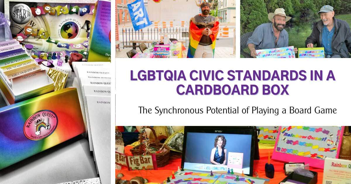 Rainbow quest LGBTQIA Civic standards in a cardboard box game
